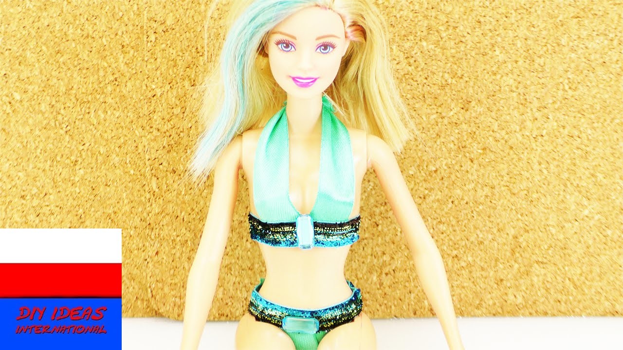 Piękne bikini dla laki Barbie | DIY moda dla Barbie | królowa plaży