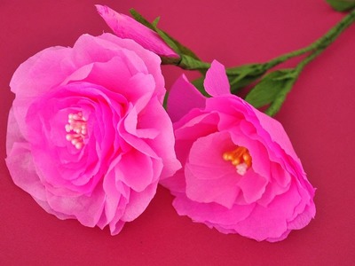 Jak zrobić kwiatek z bibuły - eustoma DIY How to make crepe paper flower