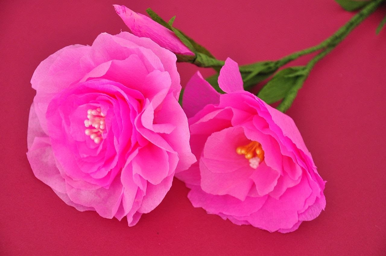 Jak zrobić kwiatek z bibuły - eustoma DIY How to make crepe paper flower