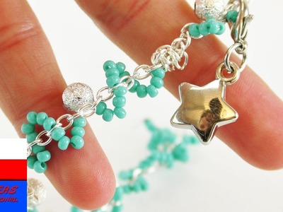 DIY biżuteria | bransoletka z łańcuszka i koralików | dla przyjaciółki