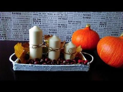 DIY jesienne dekoracje,jak zrobić ozdobną tace m ,Autumn Decoration