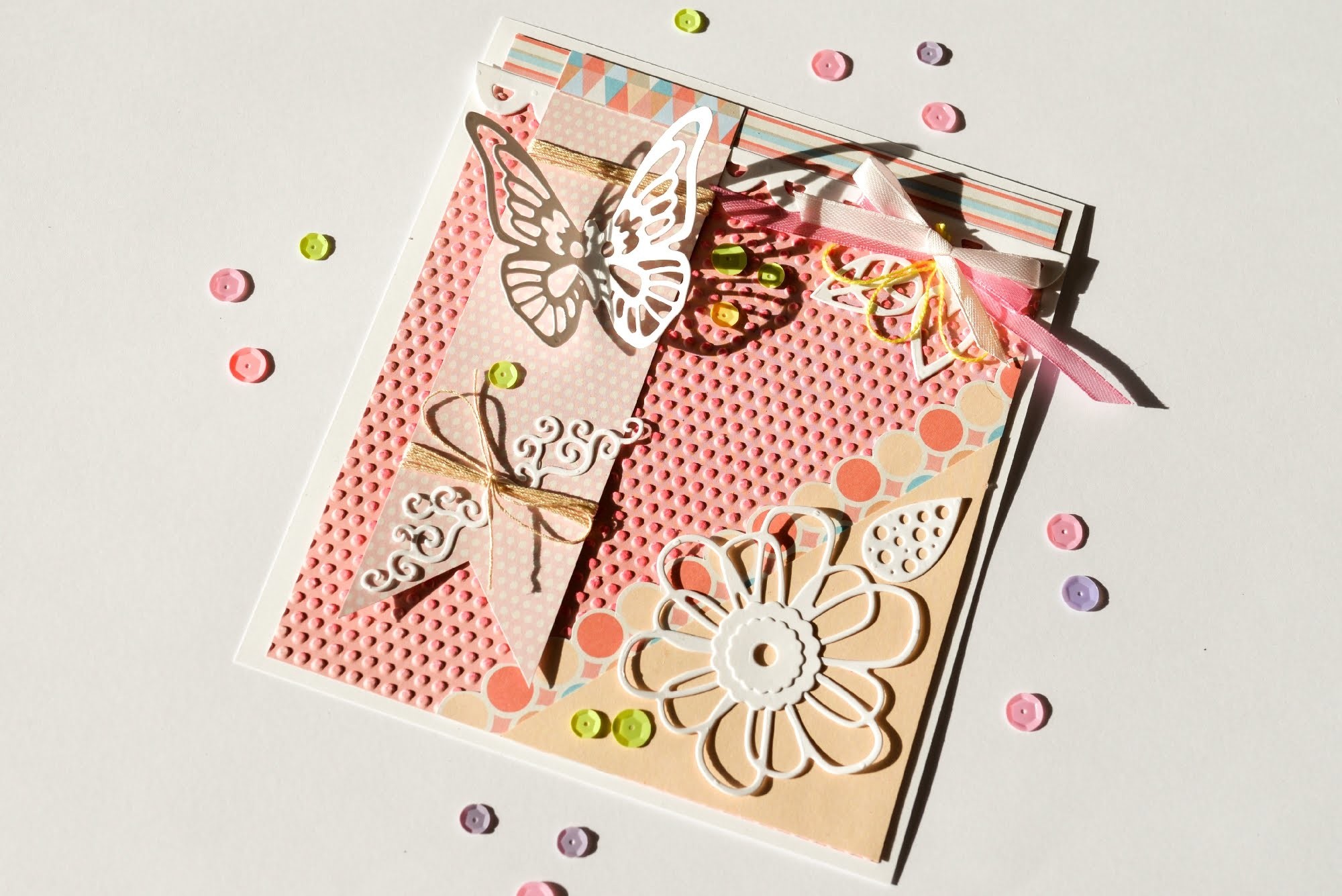How to Make - Greeting Card Wedding Butterfly - Step by Step | Kartka Okolicznościowa Motyle