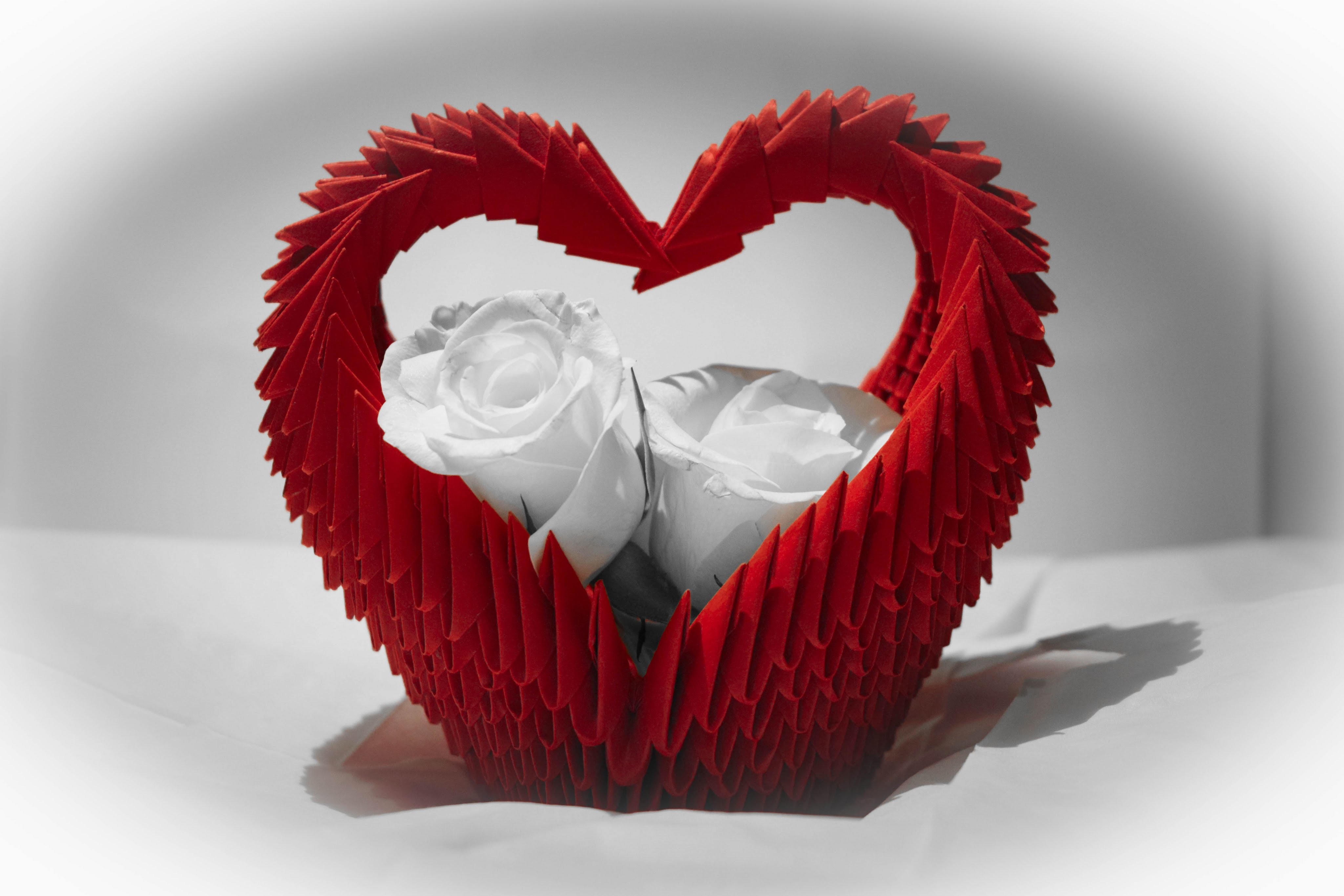 Koszyk serce origami modułowe 3D tutorial jak zrobić