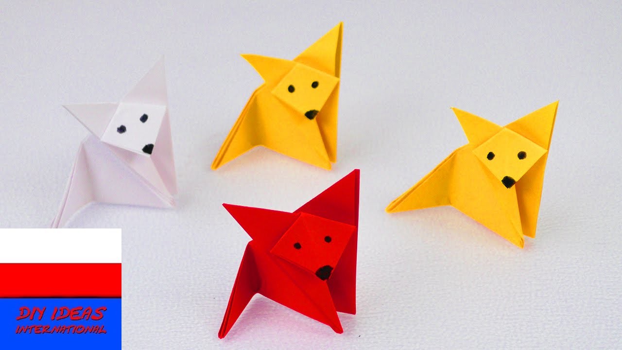 Lisek Origami | prosty i szybki lisek z kwadratowej kartki papieru