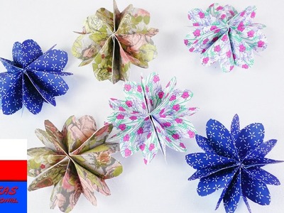DIY kwiatki z papieru | origami | dekoracja z wzorzystego papieru