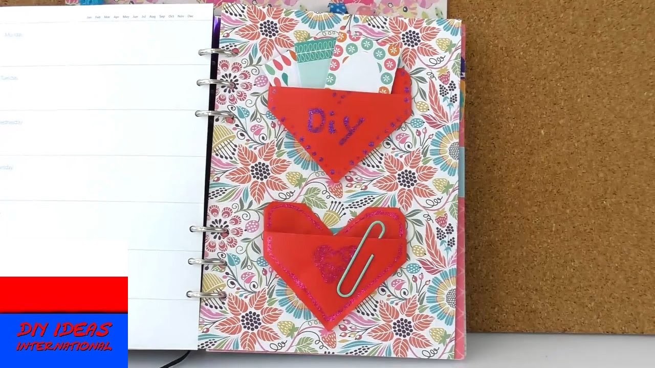 Origami | zakładki w kształcie serca do notesu i kalendarza | przegródka na naklejki i karteczki