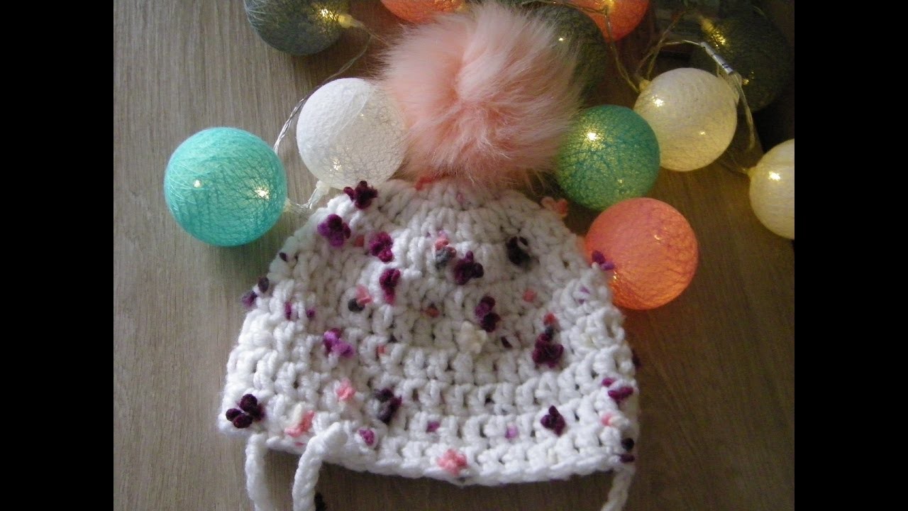 No 68# Czapka na szydełku 6-9 miesięcy dla dziecka - hat for baby on crochet 6-9 months