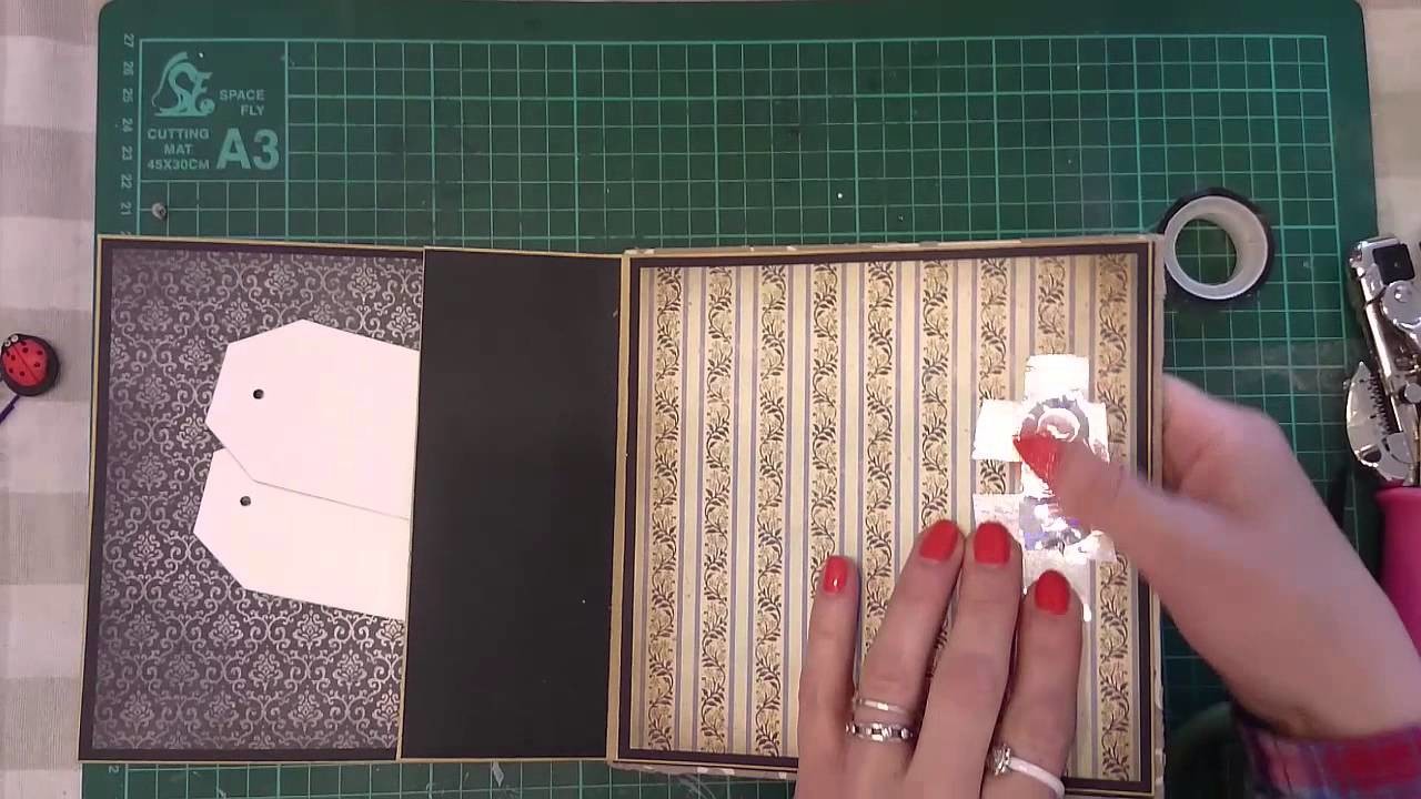 Jak zrobić zamknięcie do minialbumu przy użyciu gumki i guzika, scrapbooking tutorial