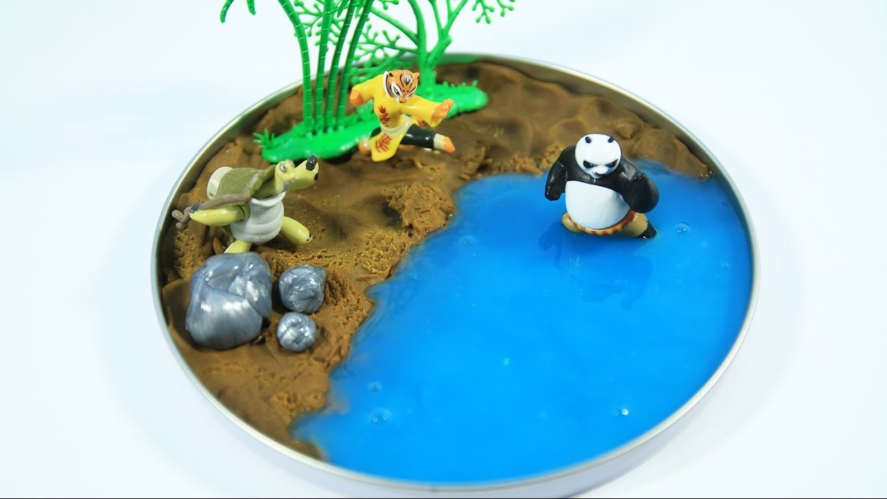 DIY -  Magiczna Wyspa. Magic Kung Fu Panda Slime Kinetic Sand Island