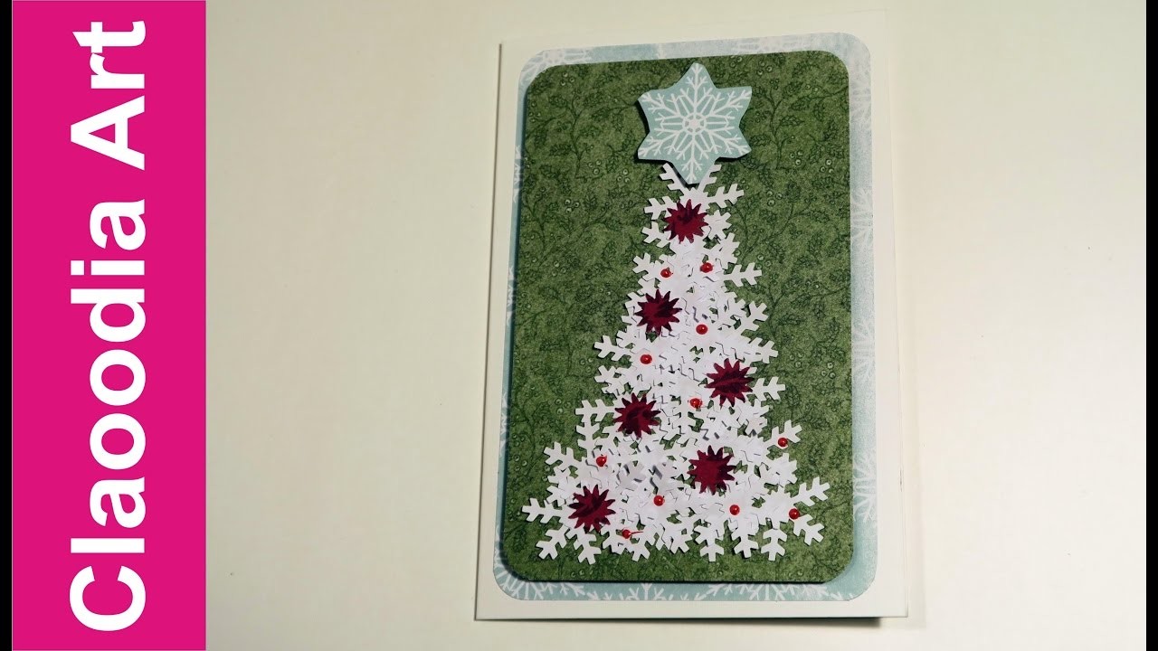 Kartka świąteczna z choinką (Christmas card with Christmas tree, DIY)