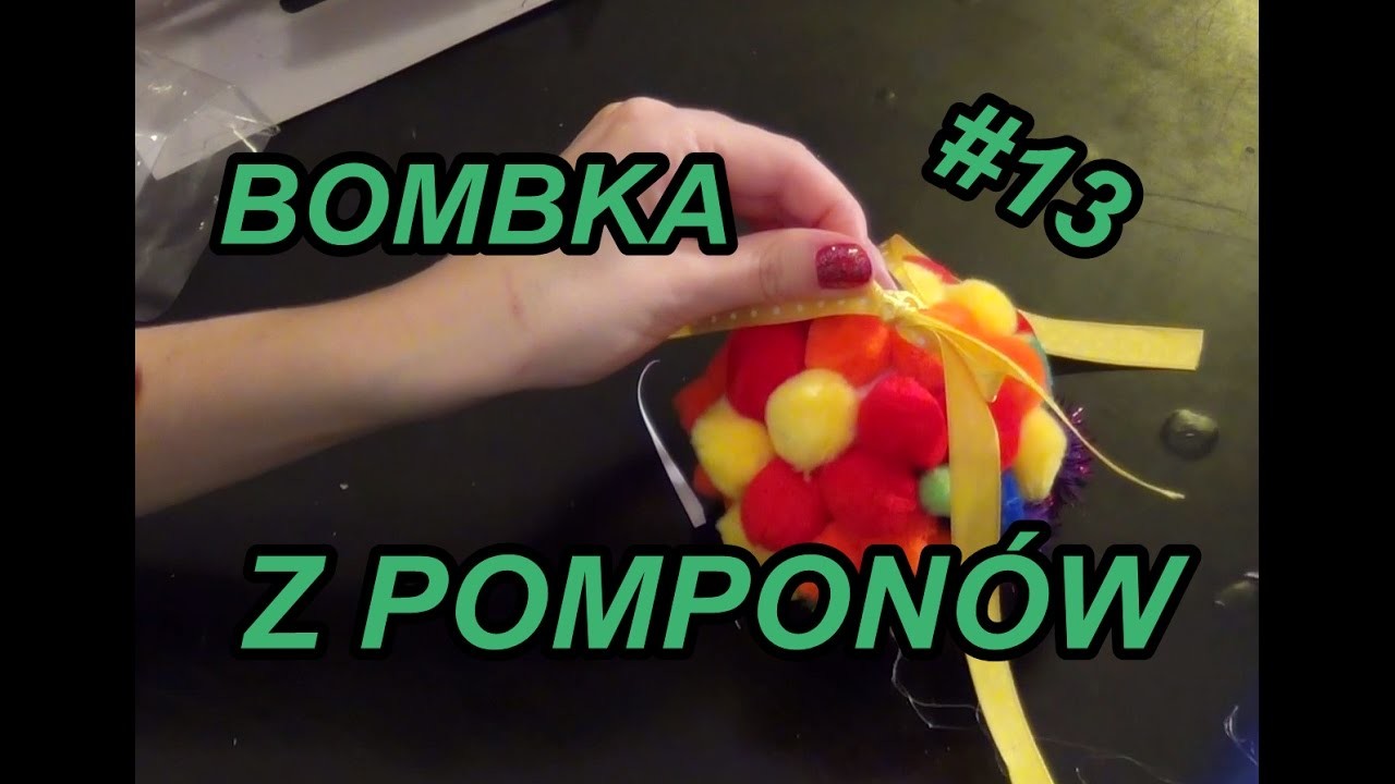 Ozdoby #13 DIY Bombka z pomponów. Christmas ornament with pompoms