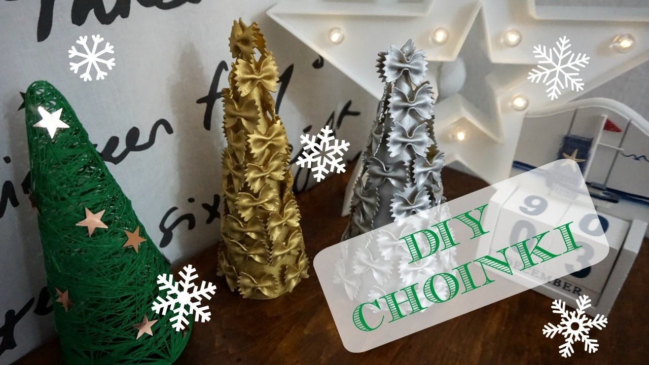DIY choinki z makaronu i z zielonego kordonka| Christmas tree made of pasta | DzienBezKawyTV