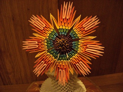 3D ORIGAMI - Rainbow Flower - FULL tutorial