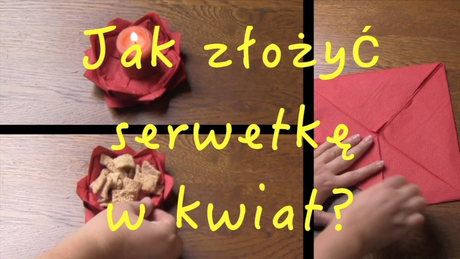 Jak złożyć serwetkę w kwiat ? How to place your napkin  - a flower ?