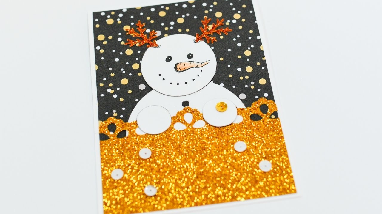 How to Make - Christmas Card Snowman - Step by Step DIY | Kartka Świąteczna Bałwan
