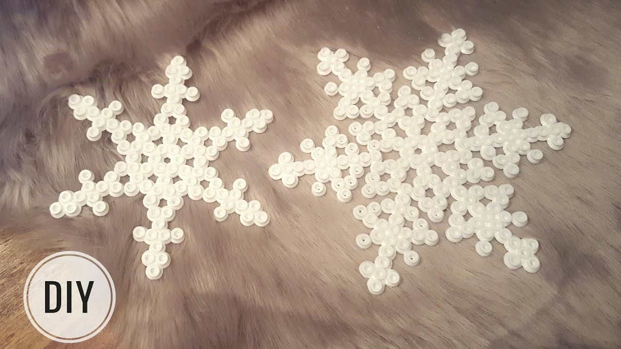 DIY Śnieżynki z koralików do prasowania. Dekoracja świąteczna.Schneeflocken aus Bügelperlen