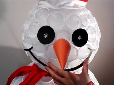 DIY- bałwan z kubeczków plastikowych (How to make a snowman)