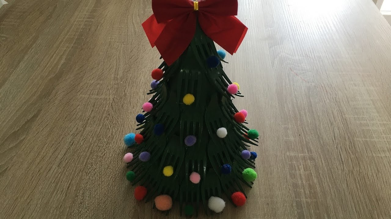 DIY I Jak zrobić choinkę z plastikowych widelców I christmas tree #3