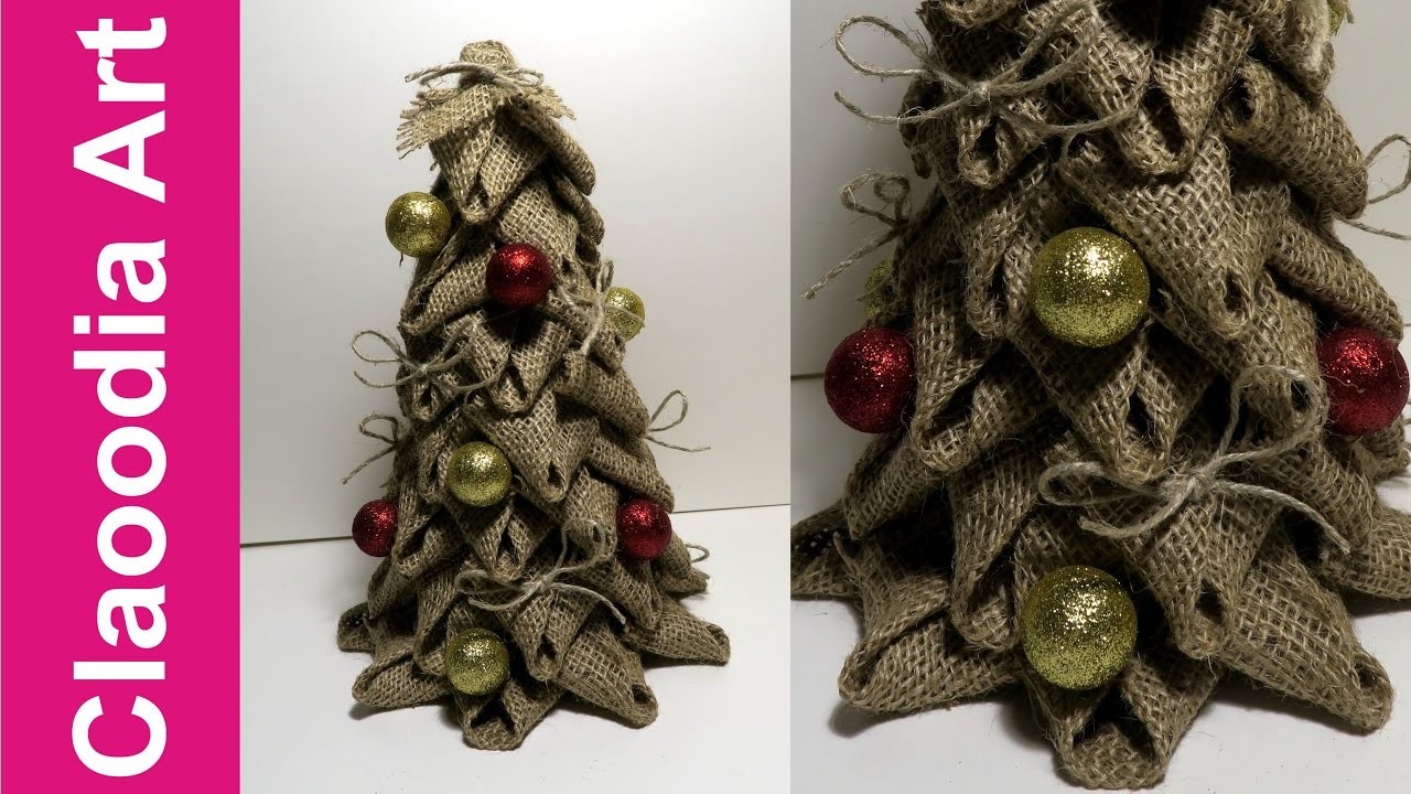 Choinka z juty (Christmas tree made of linen, DIY)