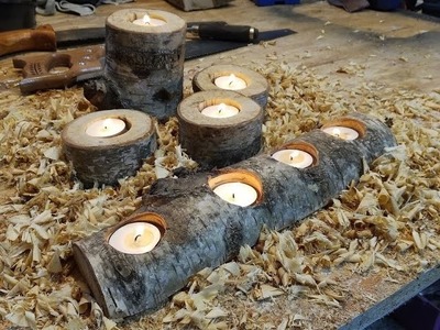 Jak zrobić świecznik z brzozy. Birch candle DIY