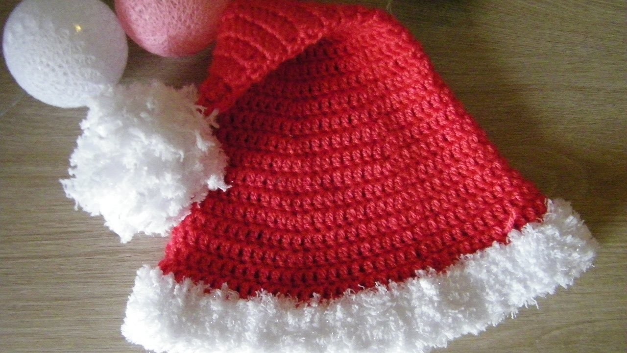 No 87# Czapka mikołaja na szydełku 6-12 m-cy - hat Santa claus for baby crochet