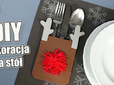 ♡ DIY ♡ Jak zrobić świąteczną dekorację na stół! Etui na sztućce Rudolf