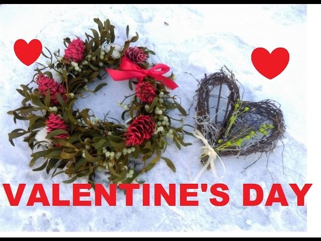 DIY Valentine's Day Wreath.  lawendowe serce na walentynki oraz wianek z jemioły