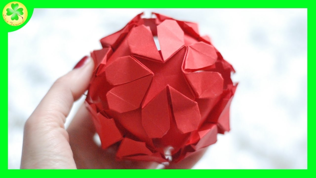 Kula "Serce" Origami. Origami "Heart" Ball