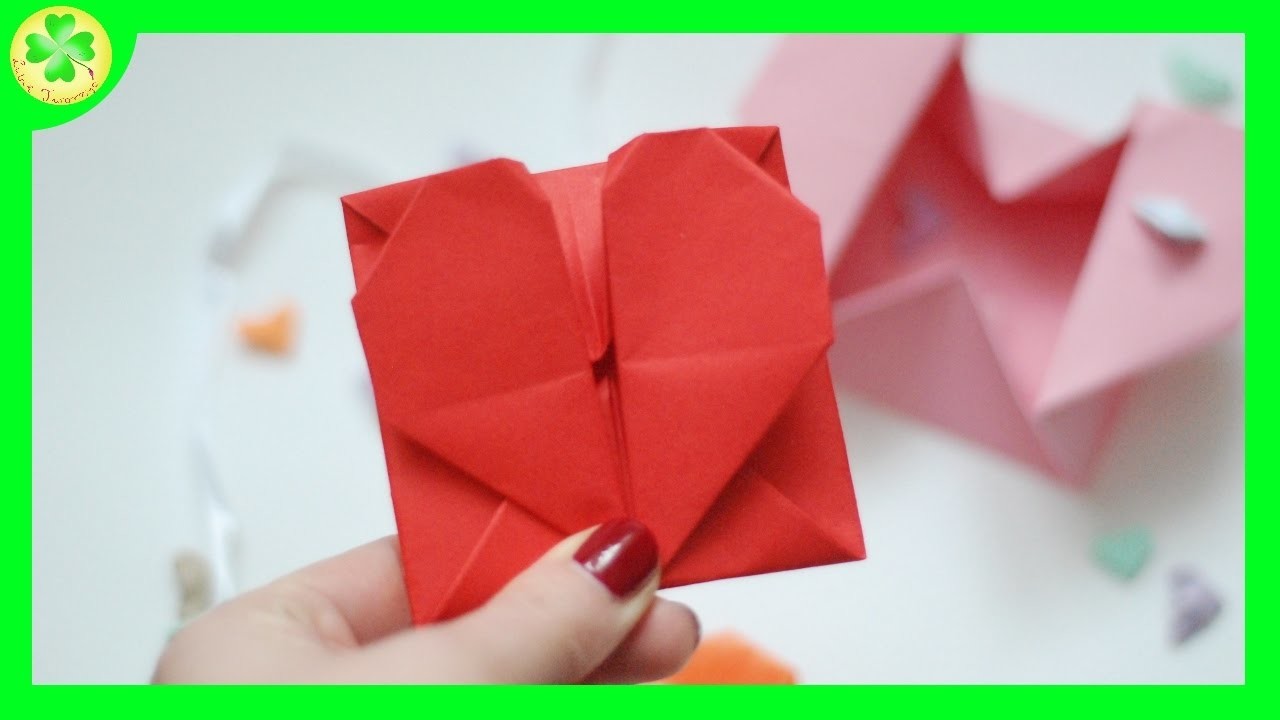 Serce - koperta origami. Origami heart envelope