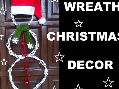 DIY wianki na drzwi ,dekoracje na Boże Narodzenie ,Snowman wreath