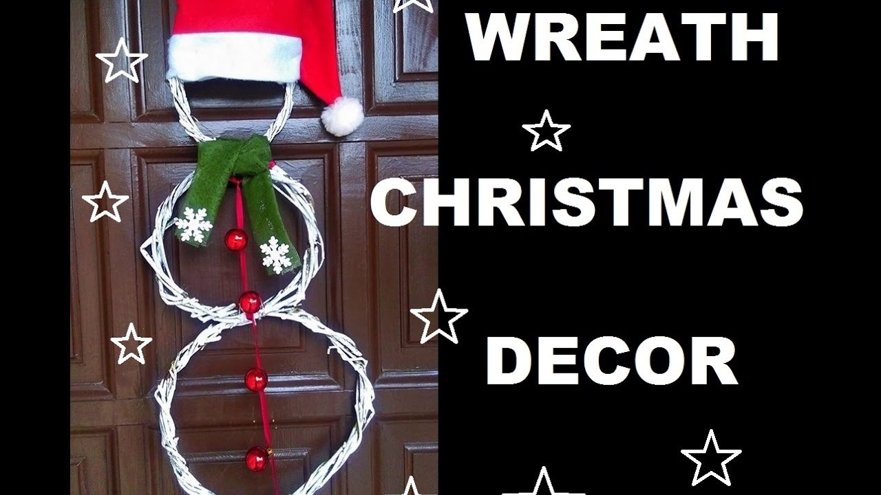 DIY wianki na drzwi ,dekoracje na Boże Narodzenie ,Snowman wreath