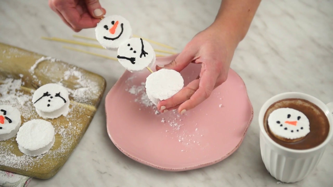 DIY Marshmallows | Marshmallow Snowman Treats | Domowe pianki marshmallow | Xmas