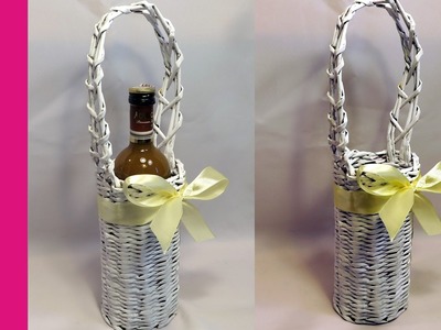 Koszyk na wino z papierowej wikliny (Basket for wine paper wicker DIY)
