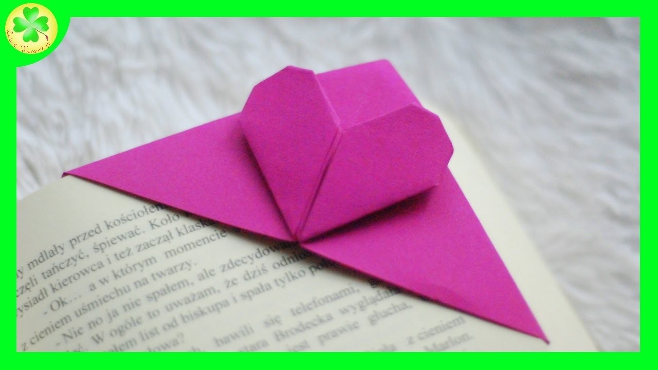 Zakładka do książki - Serce Origami. Origami Heart Bookmark