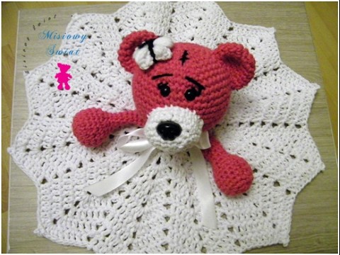 No 133# Kocyk z misiem dla dziecka na szydełku - Crochet lovely baby blanket with bear- PART 1-2