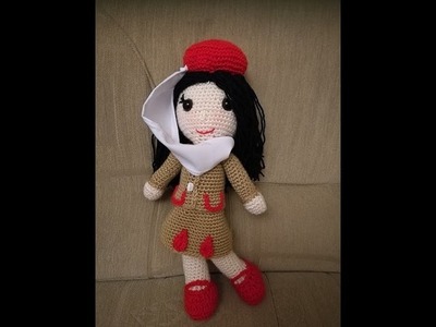 No 138# Lalka stewardessa na szydełku - Doll on crochet PART 1-3, amigurumi