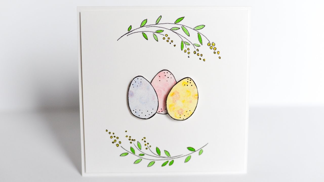 How to Make - Easter Card Watercolor Eggs - Step by Step DIY | Kartka Wielkanocna Pisanki