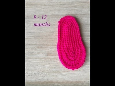 No 143# Podeszwa na szydełku pod buciki 9-12 miesięcy - Sole crochet for baby 9-12 months