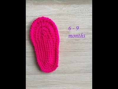 No 144# Podeszwa na szydełku pod buciki 6-9 miesięcy - Sole crochet for baby 6-9 months