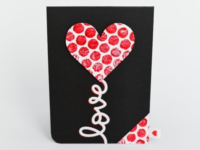How to Make - Greeting Card Bubble Wrap Heart Love  - Step by Step DIY | Kartka Serce