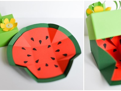How to Make - Exploding Box Watermelon Birthday Gift - Step by Step DIY | Eksplodujące Pudełko Arbuz