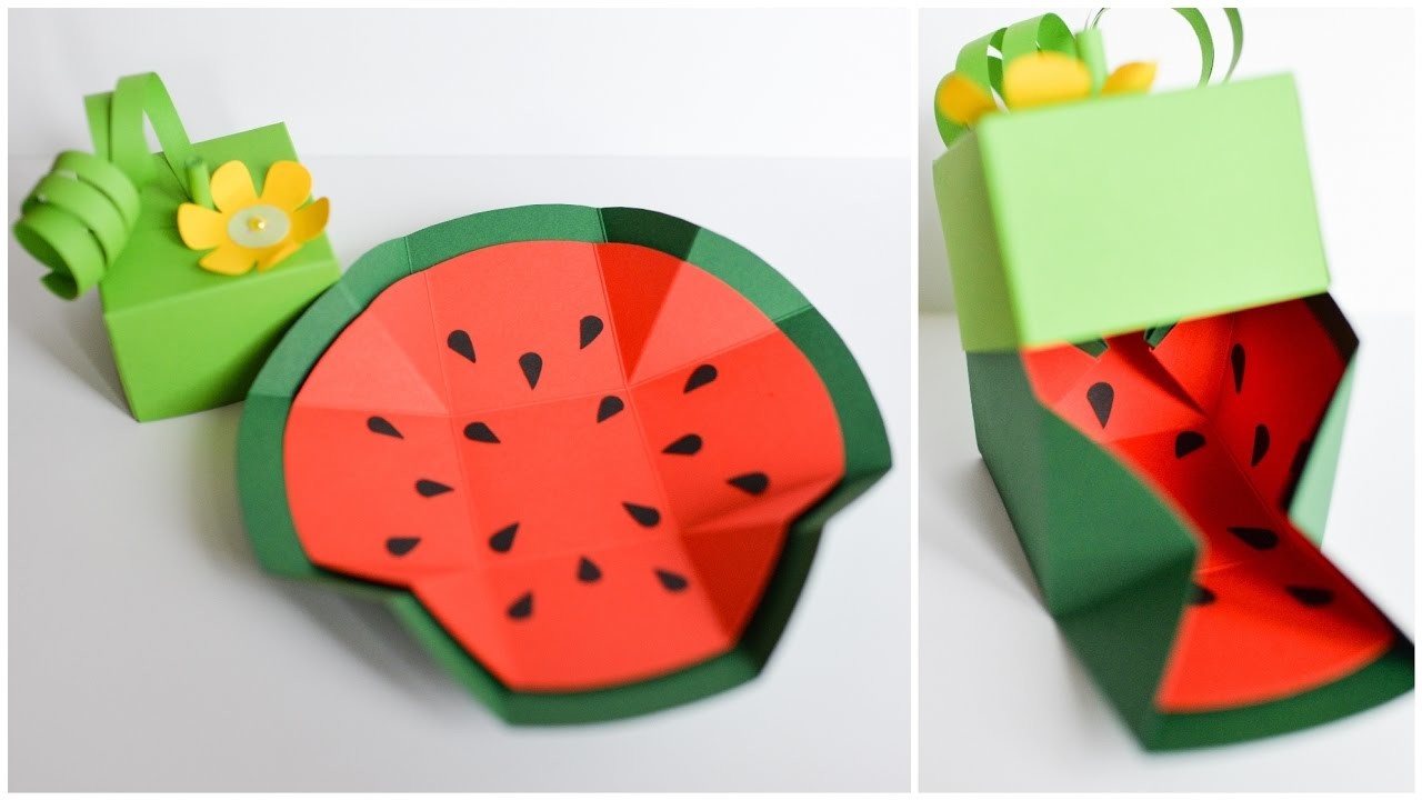 How to Make - Exploding Box Watermelon Birthday Gift - Step by Step DIY | Eksplodujące Pudełko Arbuz