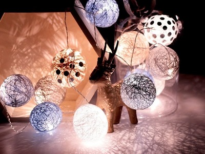 DIY: cotton ball lights - srebrzyste dodatki