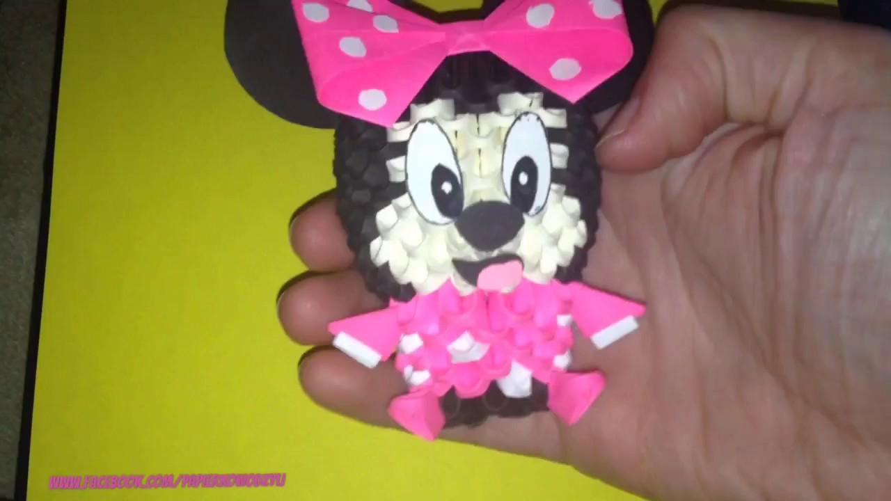 Myszka Minnie. Origami 3D