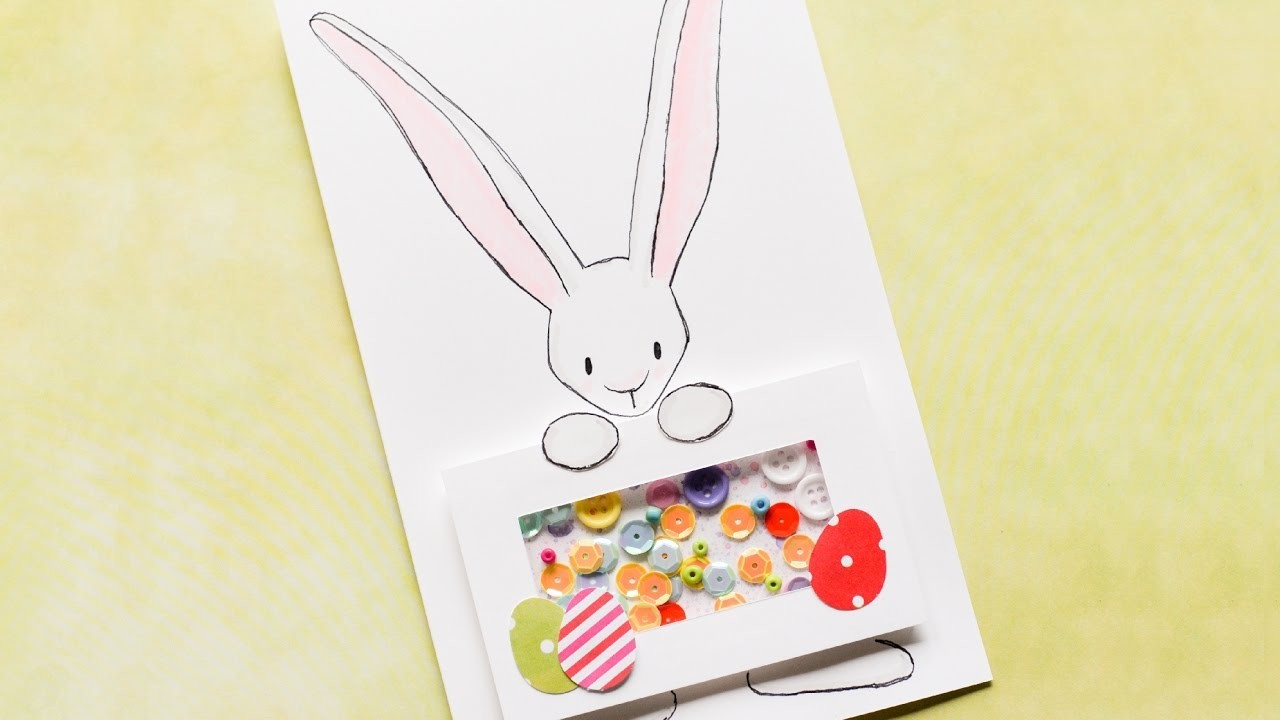 How to Make - Shaker Card Easter Bunny - Step by Step DIY | Kartka Wielkanocny Zając