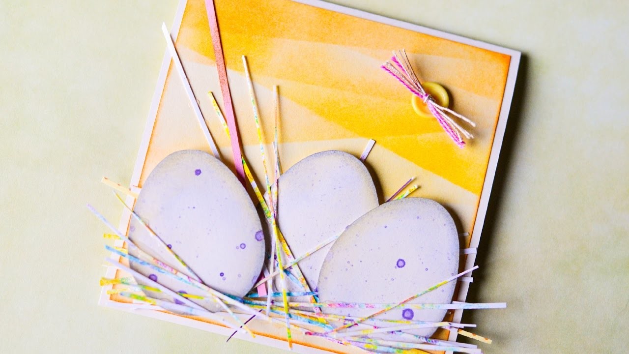 How to Make - Easter Card Eggs Inking Scrapbooking  - Step by Step DIY | Kartka Wielkanocna Pisanki