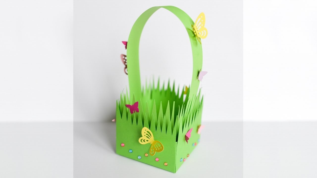 How to Make - Paper Grass Basket Easter Spring - Step by Step DIY | Papierowy Koszyk Wielkanoc