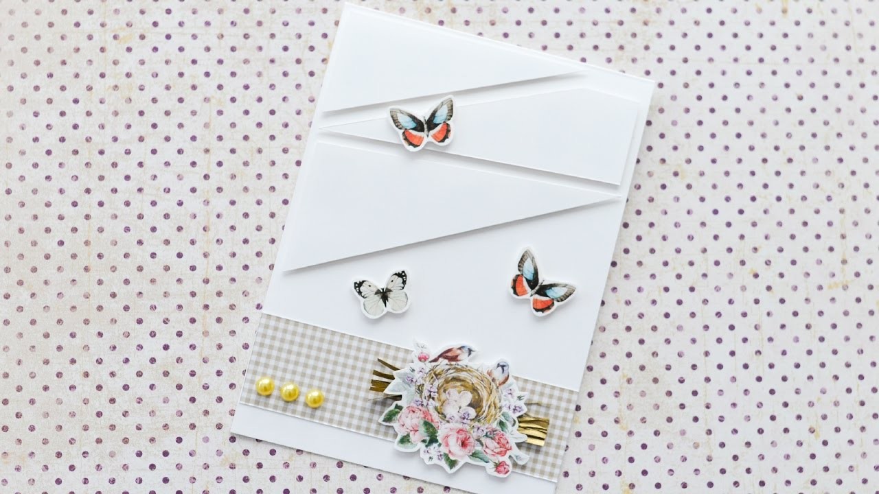 How to Make - Simple Greeting Card Spring Butterflies - Step by Step DIY | Kartka Okolicznościowa