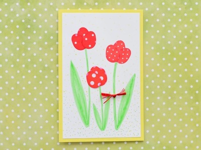 How to Make - Simple Greeting Card Mother's Day - Step by Step DIY | Kartka Dzień Matki