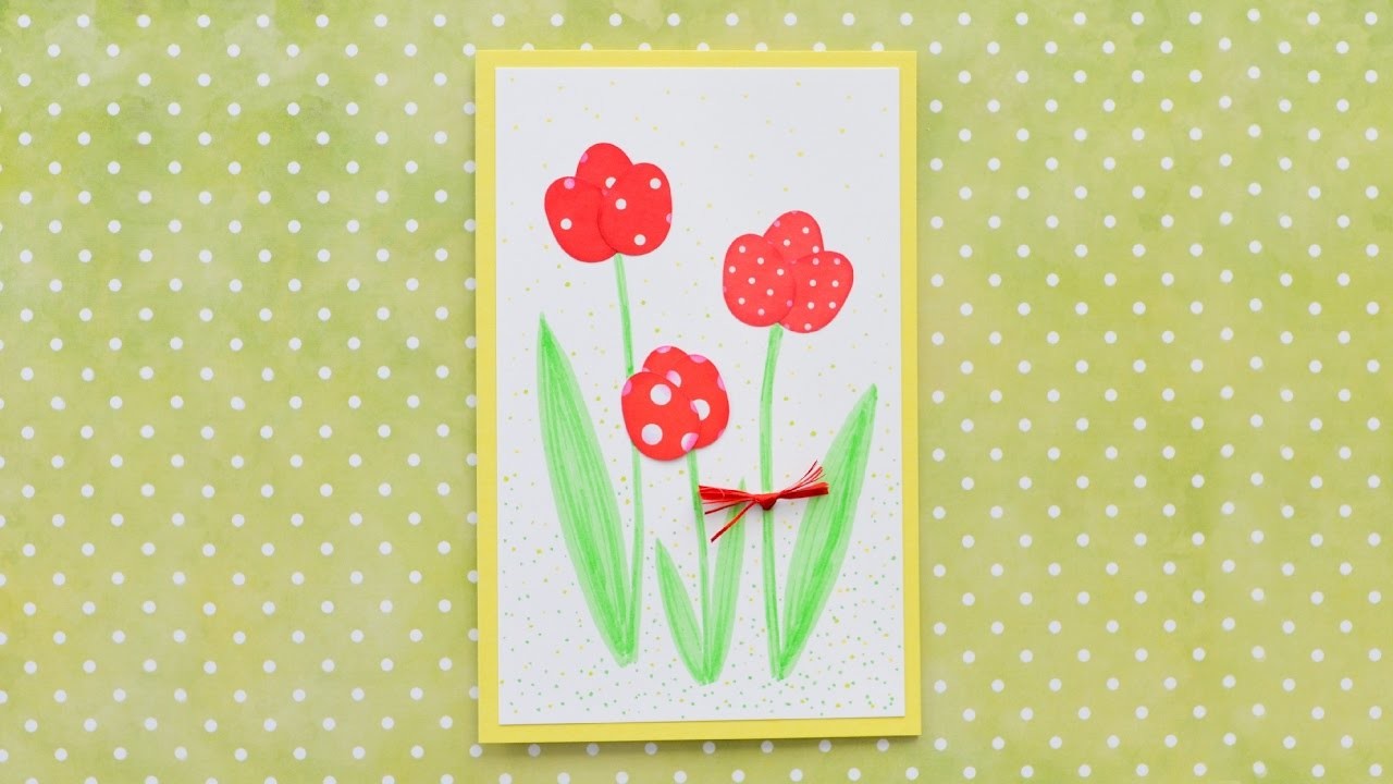 How to Make - Simple Greeting Card Mother's Day - Step by Step DIY | Kartka Dzień Matki